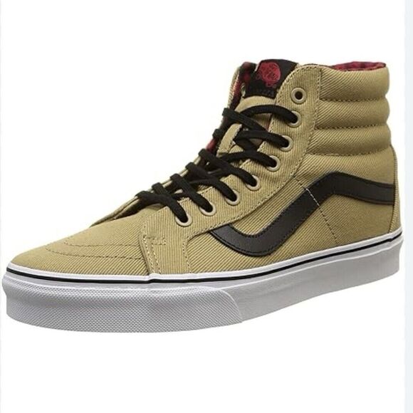 VANS Sk8 Hi Reissue Twill Gingham M 8 / W 9.5 brown Hi top Sneakers - Picture 1 of 12